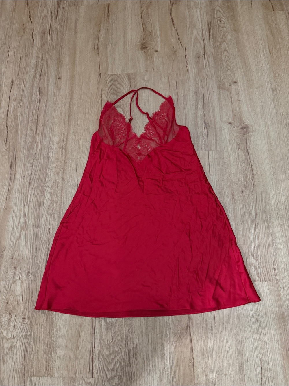 Victoria's Secret Red Lace-Trim Slip Nightgown